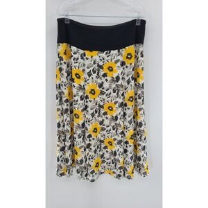 Jones Wear Women Floral Cottagecore Midi Skirt Size L Feminine‎ Vibrant Poppy